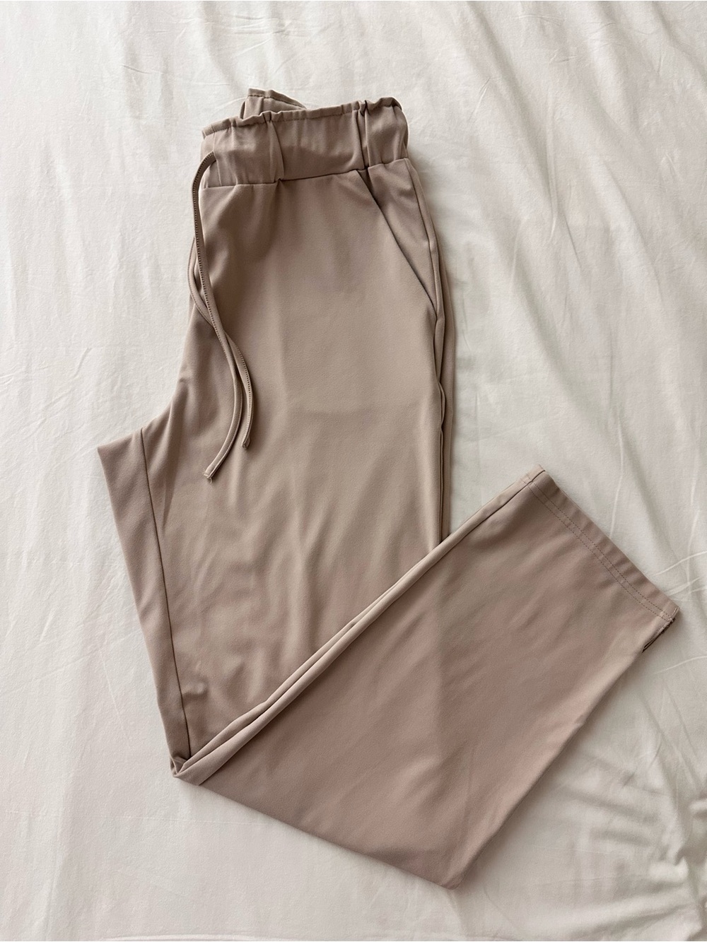 Joie Neutral Drawstring Wide-Leg Track Pants